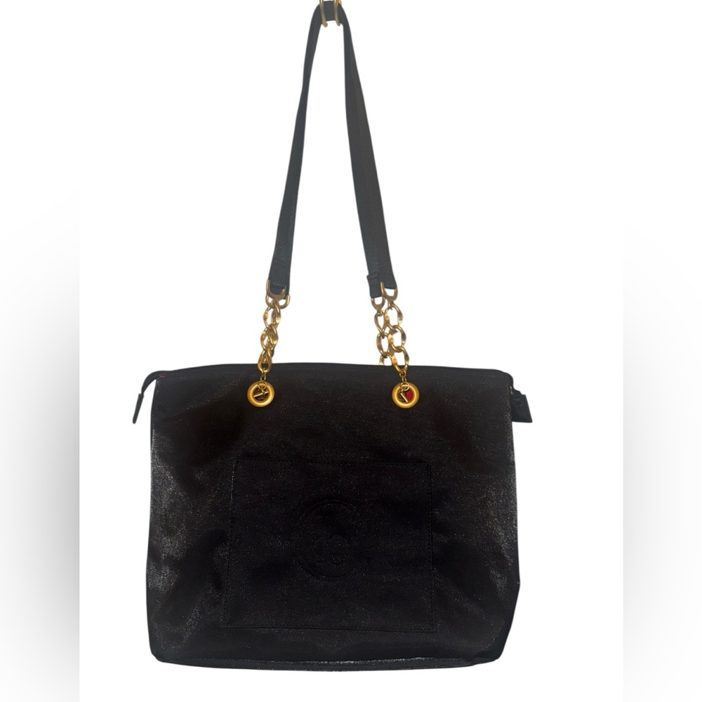 House of CB Black Shoulder Bag with Gold Chain
